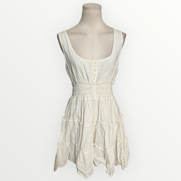 Urban Outfitters Dresses & Skirts - URBAN OUTFITTERS Cream White Sleeveless Mini Dress Boho Bohemian L Vacation
